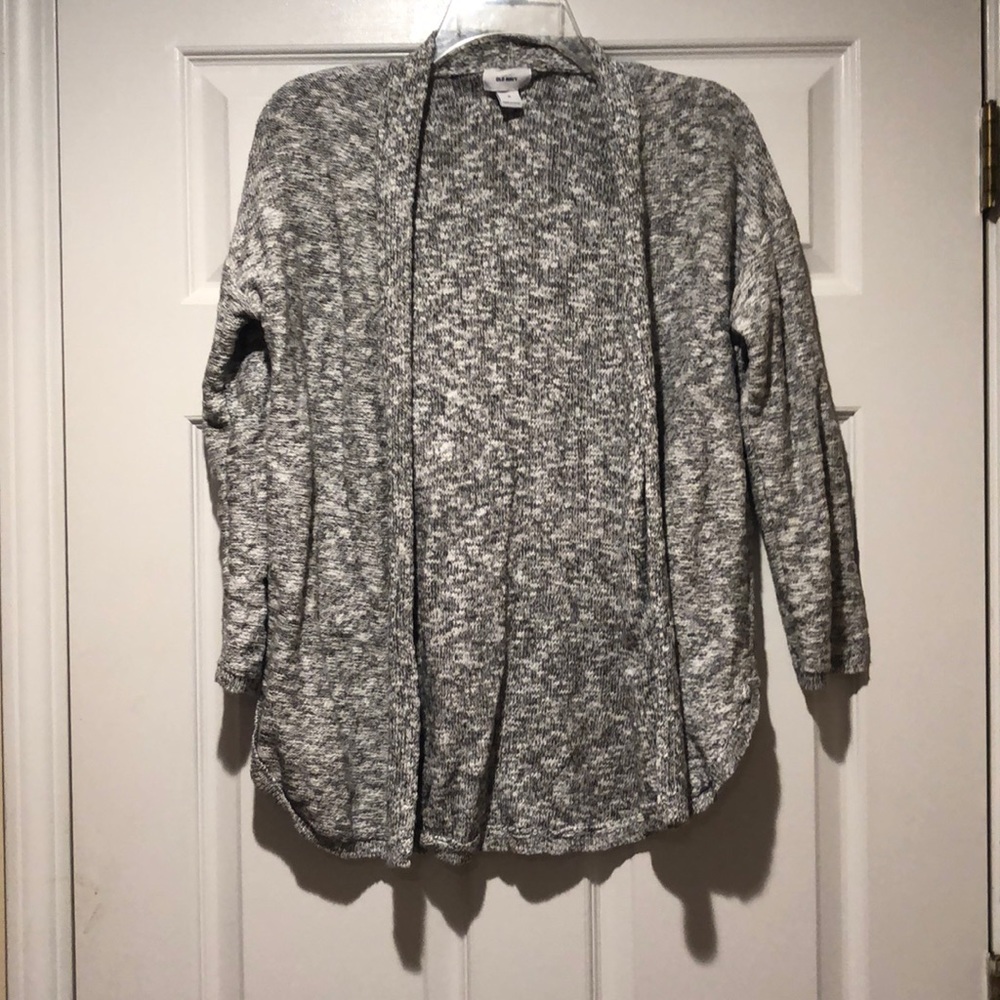 Grey and white speckled cardigan